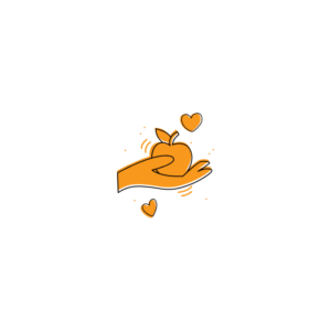 Orange hands icon
